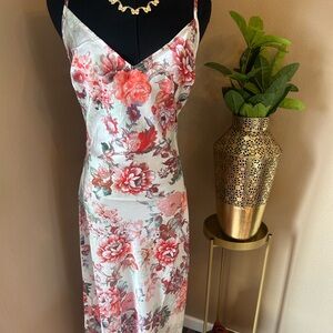 Guess Floral Maxi Dress - Red and Green